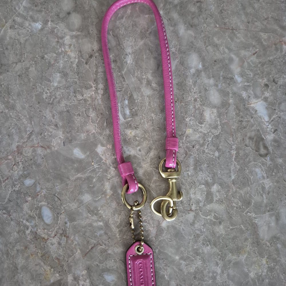 Coach  Leather Wristlet Strap with Brass